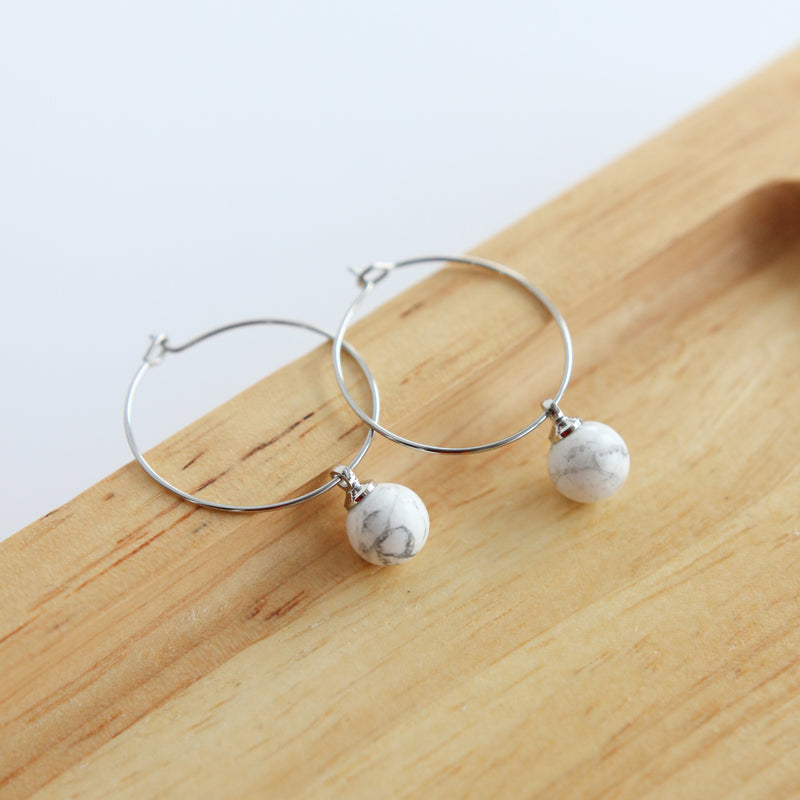 Boucles d'oreilles Howlite